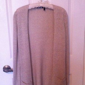 Theory Women's Long Duster Cardigan Cashmere Linen Blend Beige Size Small (S/P)
